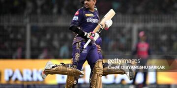 Narine and Russell in KKR colors