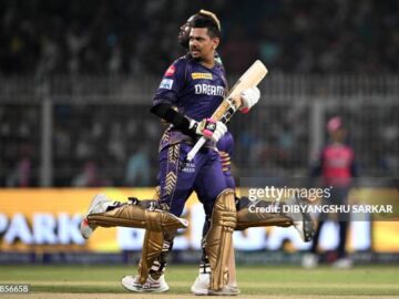 Narine and Russell in KKR colors