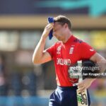 England's captain walking of the pitch after a successful outing!