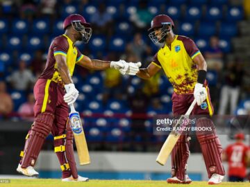 Evin Lewis takes on the England's bowlers in the 4th T20